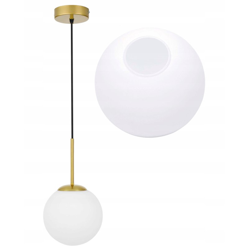 LAMPA WISZĄCA ZWIS ŻYRANDOL SUFITOWY ZŁOTY LOFT SZKLANY KLOSZ KULA na E27