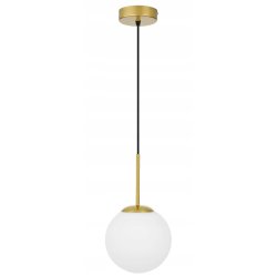 LAMPA WISZĄCA ZWIS ŻYRANDOL SUFITOWY ZŁOTY LOFT SZKLANY KLOSZ KULA na E27