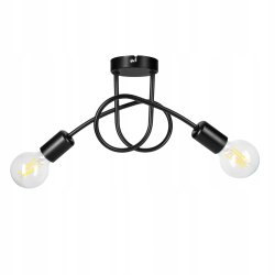 SUFITOWA LAMPA WISZĄCA PLAFON ŻYRANDOL CZARNY LOFT EDISON 2xE27