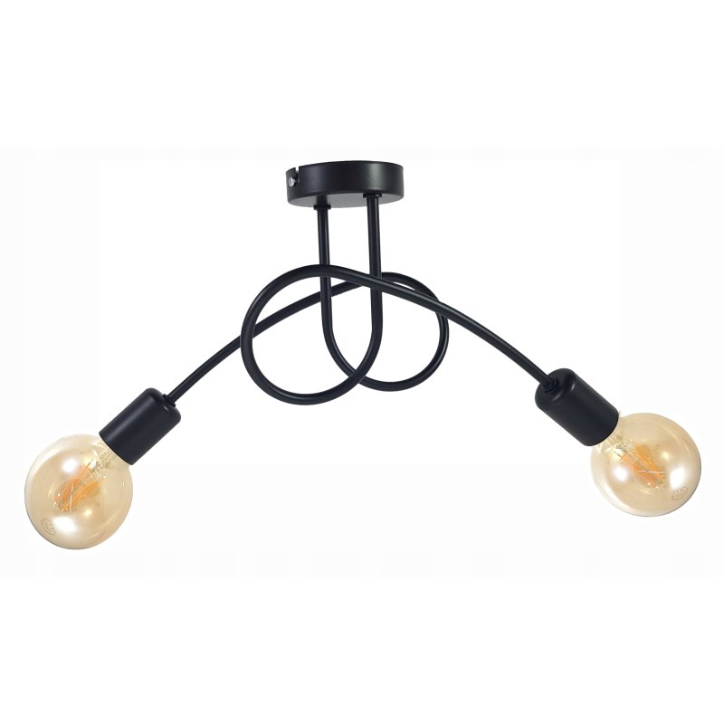 SUFITOWA LAMPA WISZĄCA PLAFON ŻYRANDOL CZARNY LOFT EDISON 2xE27