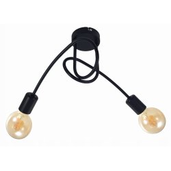 SUFITOWA LAMPA WISZĄCA PLAFON ŻYRANDOL CZARNY LOFT EDISON 2xE27
