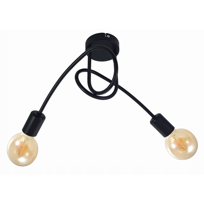 SUFITOWA LAMPA WISZĄCA PLAFON ŻYRANDOL CZARNY LOFT EDISON 2xE27