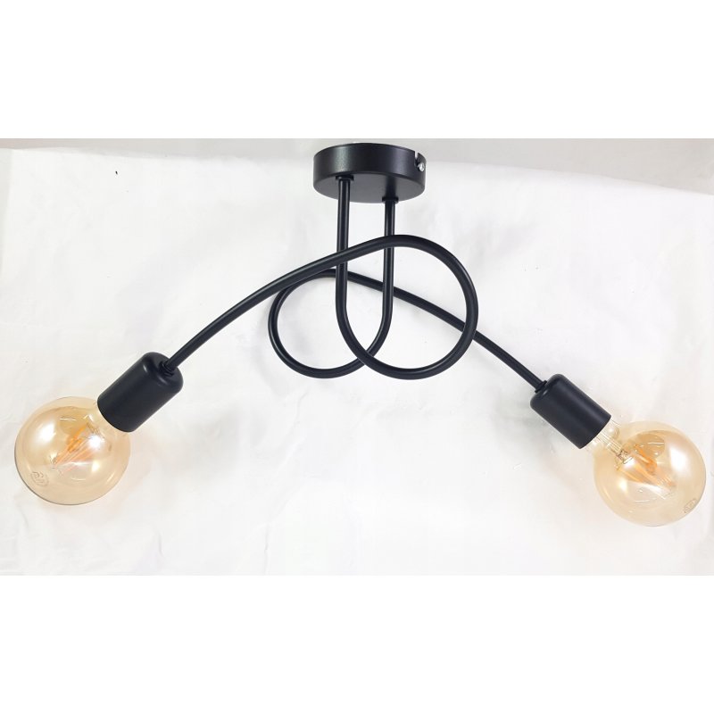 SUFITOWA LAMPA WISZĄCA PLAFON ŻYRANDOL CZARNY LOFT EDISON 2xE27