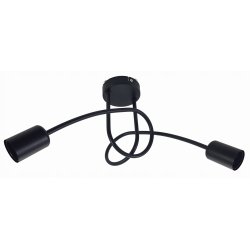 SUFITOWA LAMPA WISZĄCA PLAFON ŻYRANDOL CZARNY LOFT EDISON 2xE27