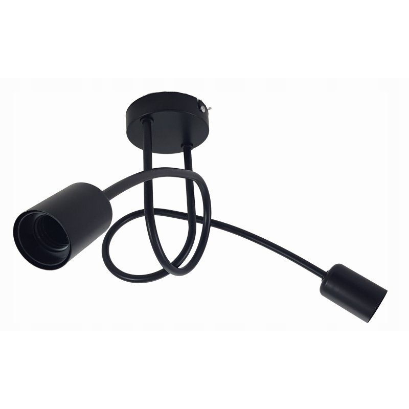 SUFITOWA LAMPA WISZĄCA PLAFON ŻYRANDOL CZARNY LOFT EDISON 2xE27