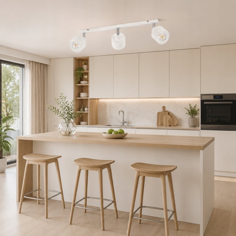 LAMPA PLAFON SUFITOWA ŻYRANDOL REFLEKTORY NA LISTWIE REGULACJA LOFT KUBEK