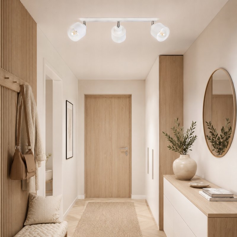 LAMPA PLAFON SUFITOWA ŻYRANDOL REFLEKTORY NA LISTWIE REGULACJA LOFT KUBEK