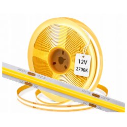 Taśma LED Neon COB 12V 11W/m 8mm 480 diod 2700K AMBER bardzo CIEPŁA - 5m