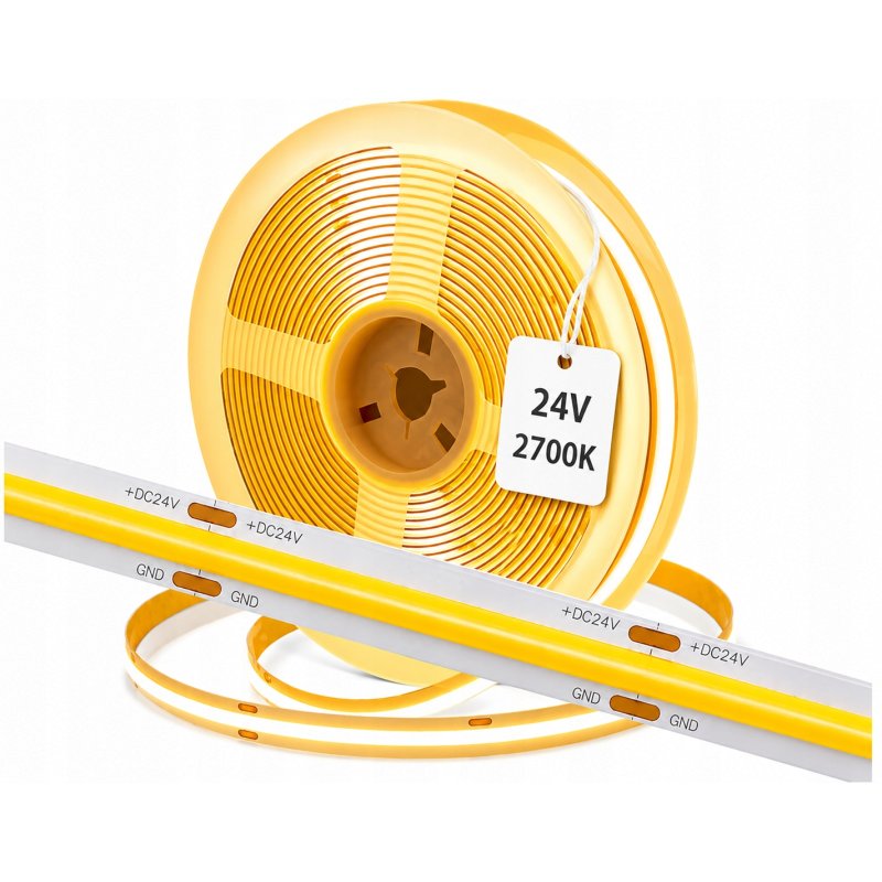 Taśma LED Neon COB 24V 11W/m 8mm 480 diod 2700K AMBER bardzo CIEPŁA - 1m