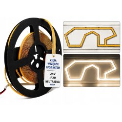 Taśma LED COB 24V 9W 8mm 480d/mb Neon NEUTRALNY 1m FREE CUT cięta co 1mm