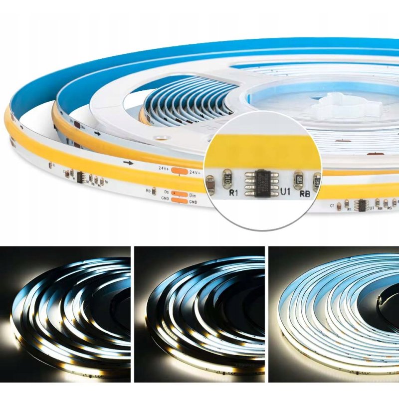 TAŚMA LED COB IP20 24V 576d Magic Pixel PŁYNĄCA CCT WS2811 cyfrowa 1m