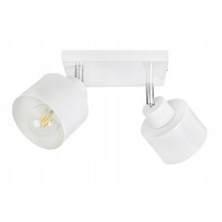 LAMPA PLAFON SUFITOWA ŻYRANDOL BIAŁY REFLEKTORY REGULACJA LOFT KUBEK 2xE27