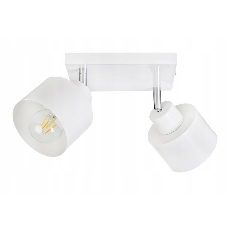 LAMPA PLAFON SUFITOWA ŻYRANDOL BIAŁY REFLEKTORY REGULACJA LOFT KUBEK 2xE27