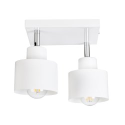 LAMPA PLAFON SUFITOWA ŻYRANDOL BIAŁY REFLEKTORY REGULACJA LOFT KUBEK 2xE27