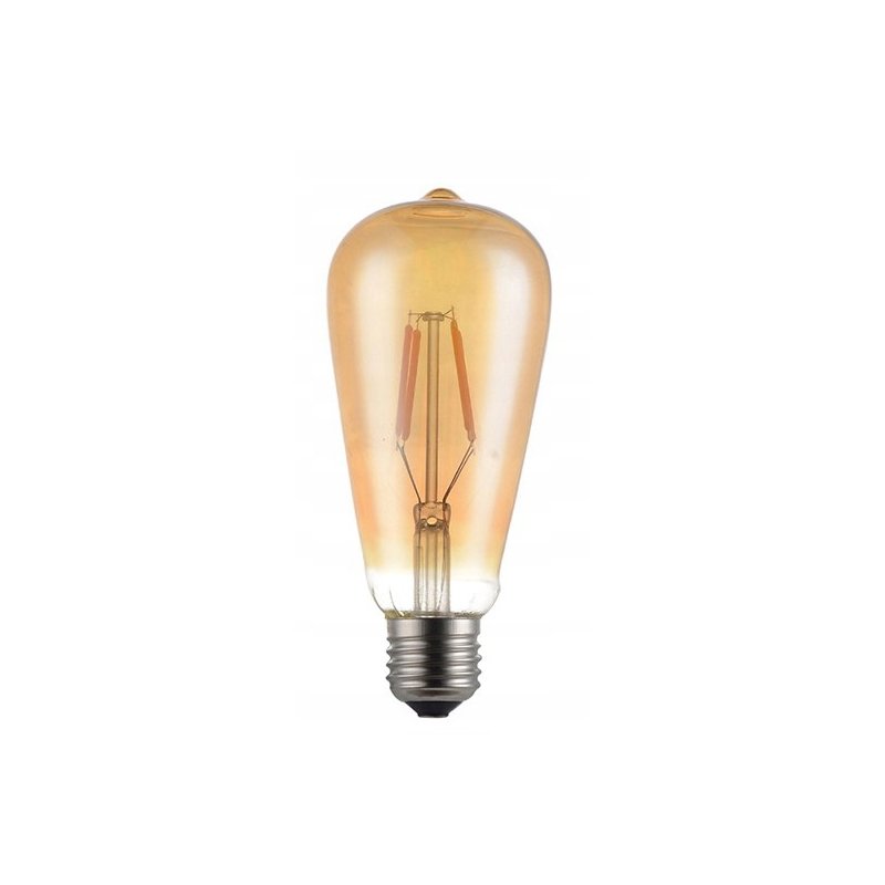 6x Żarówka LED filament E27 ST64 6W CIEPŁA Vintage dymna amber Zestaw LED