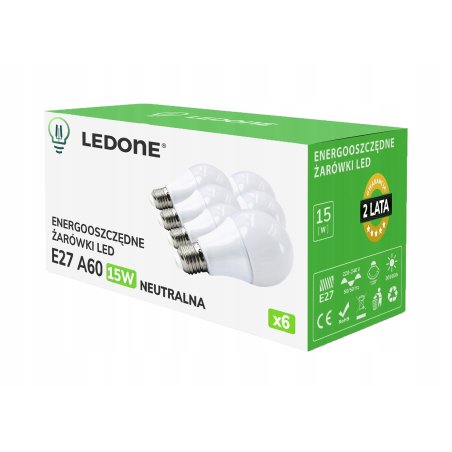 6x Żarówka LED E27 A60 15W...