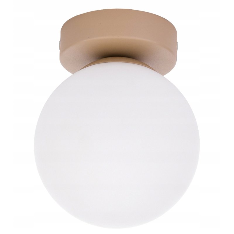 LAMPA sufitowa PLAFON kinkiet SZKLANY klosz KULA LED E27 KASZMIR beż ecru