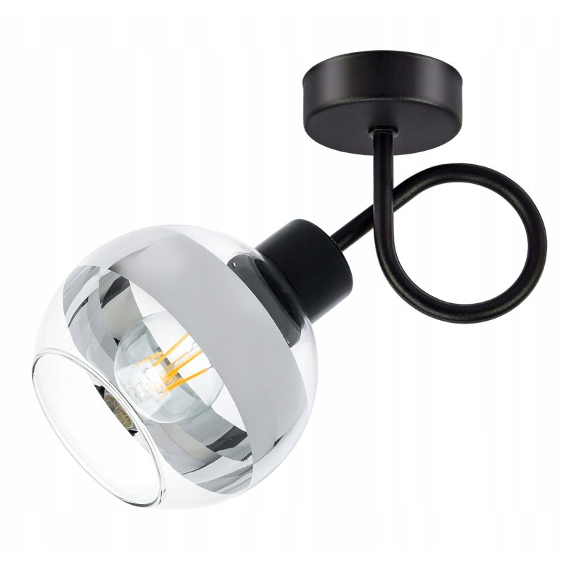 LAMPA sufitowa KINKIET ścienny na E27 stały LOFT szklany KULA clear chrom