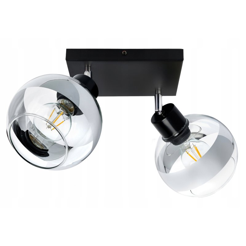 LAMPA sufitowa PLAFON ŻYRANDOL regulowana na E27 KULA szklana clear chrom