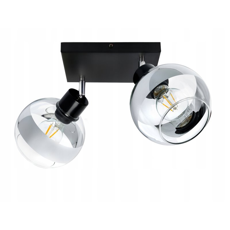 LAMPA sufitowa PLAFON ŻYRANDOL regulowana na E27 KULA szklana clear chrom