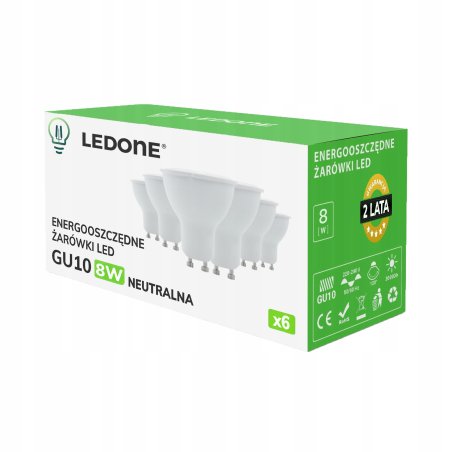 6x Żarówka LED GU10 8W...