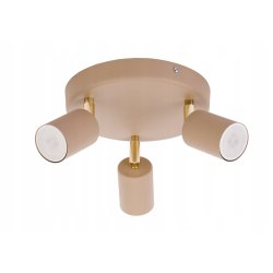 Lampa sufitowa PLAFON ścienny spot oprawa na 3 GU10 KASZMIR beż ecru beige