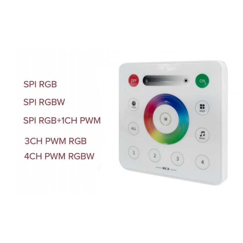 PANEL Pilot RC3 dotyk Magic CYFROWY SPRELL led cob RGB RGBW SPI PWM 5-24V