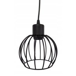 Lampa wisząca zwis żyrandol sufitowa LOFT klosz KULA metal Drewno na 3x E27