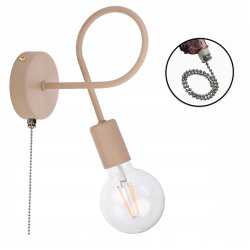 Lampa ścienna KINKIET stały LOFT 1x E27 z włącznikiem on/off KASZMIR beż