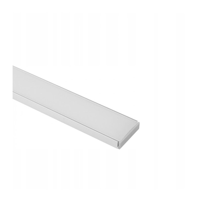 PROFIL alu szeroki XL 40mm NAWIERZCHNIOWY srebrny KLOSZ mleczny 2m do LED