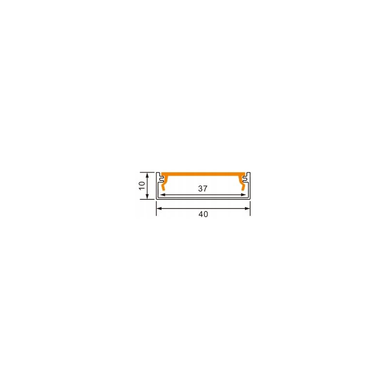 PROFIL alu szeroki XL 40mm NAWIERZCHNIOWY srebrny KLOSZ mleczny 2m do LED