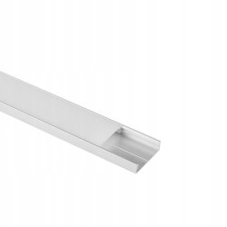 PROFIL alu szeroki XL 40mm NAWIERZCHNIOWY srebrny KLOSZ mleczny 2m do LED