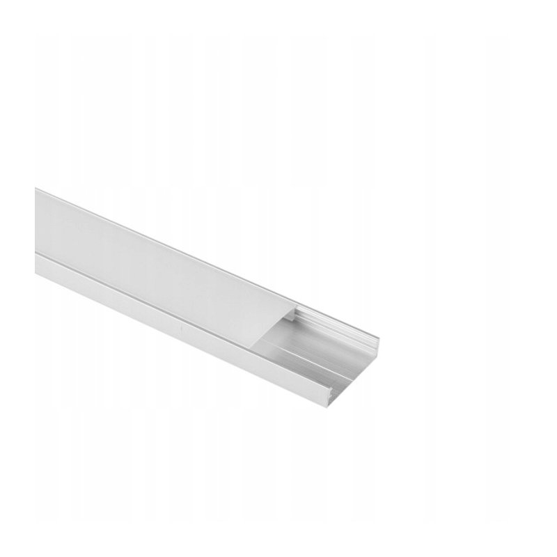 PROFIL alu szeroki XL 40mm NAWIERZCHNIOWY srebrny KLOSZ mleczny 2m do LED
