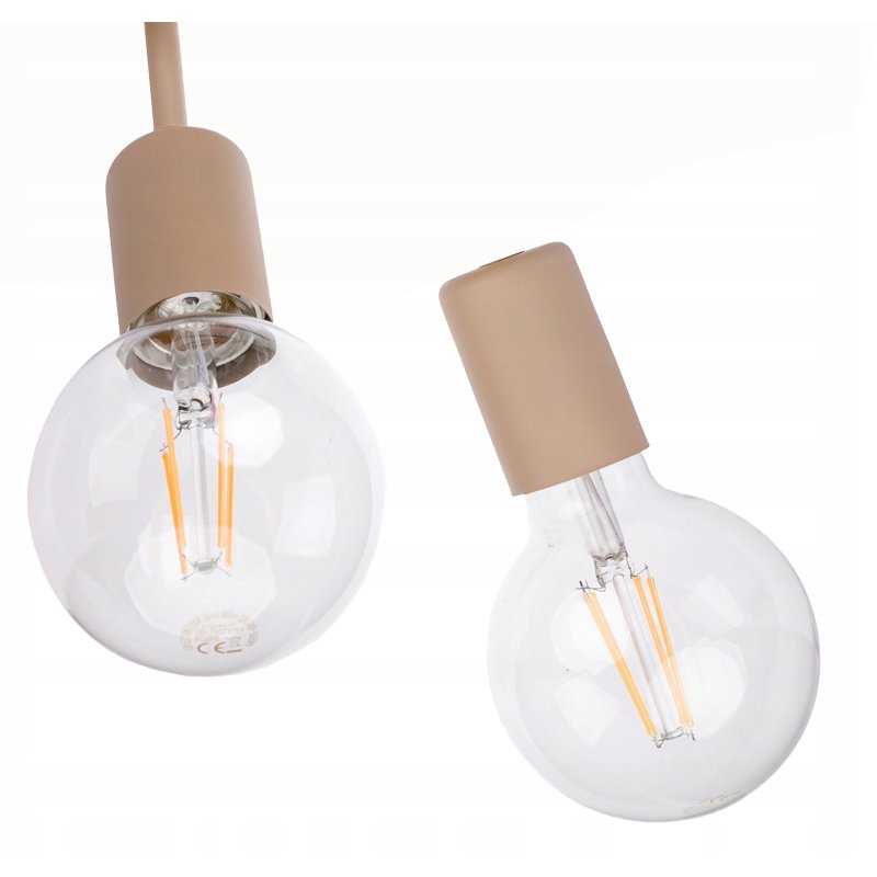 LAMPA sufitowa wisząca ZWIS Edison Loft na filament 1x E27 KASZMIR beż ecru