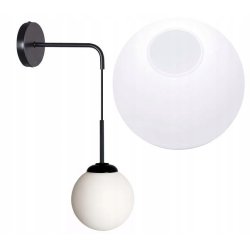 Lampa kinkiet ścienny WISZĄCY prosty LOFT na klosz SZKLANY KULA na 1x E27