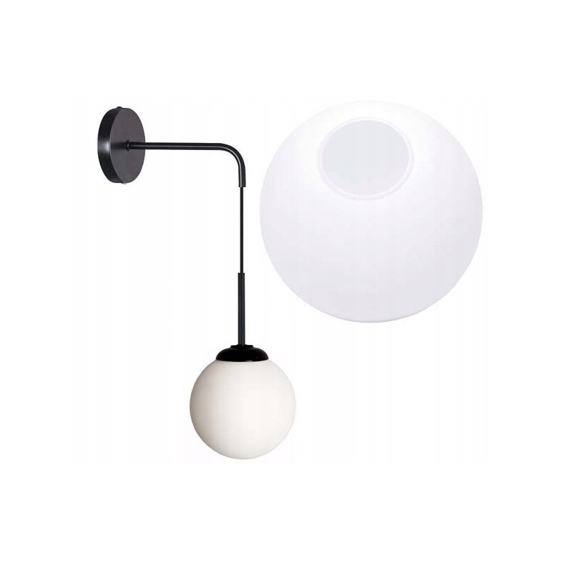 Lampa kinkiet ścienny WISZĄCY prosty LOFT na klosz SZKLANY KULA na 1x E27