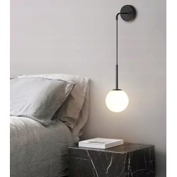 Lampa kinkiet ścienny WISZĄCY prosty LOFT na klosz SZKLANY KULA na 1x E27