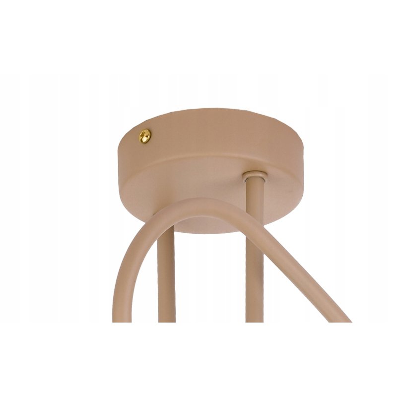 LAMPA SUFITOWA WISZĄCA PLAFON LOFT KRĘCONY KLOSZ KULA 2 x E27 KASZMIR beż