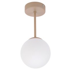 LAMPA sufitowa PLAFON SZKLANY KLOSZ KULA na LED E27 KASZMIR beż ecru beige