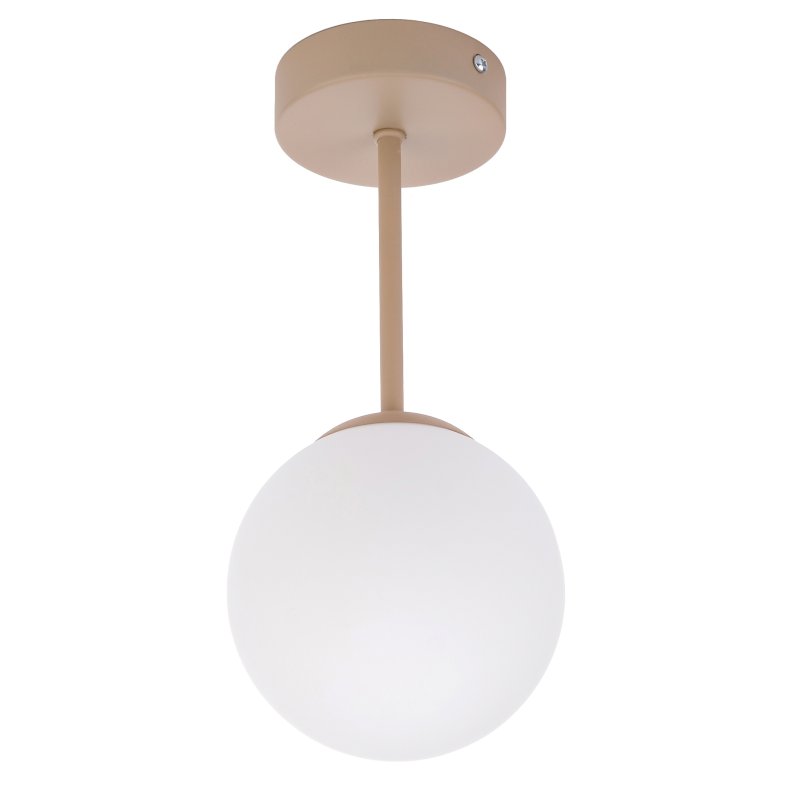 LAMPA sufitowa PLAFON SZKLANY KLOSZ KULA na LED E27 KASZMIR beż ecru beige