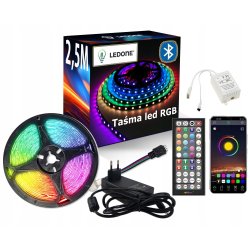 Taśma LED 2,5M RGB 5050 Bluetooth APLIKACJA MOBILNA PILOT MUZYKA ZESTAW 12V