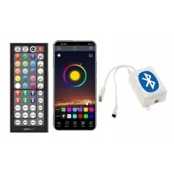 Taśma LED 2,5M RGB 5050 Bluetooth APLIKACJA MOBILNA PILOT MUZYKA ZESTAW 12V