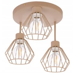 LAMPA WISZĄCA SUFITOWA PLAFON ŻYRANDOL stały BRYLANT 3 E27 KASZMIR beż ecru