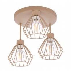 LAMPA WISZĄCA SUFITOWA PLAFON ŻYRANDOL stały BRYLANT 3 E27 KASZMIR beż ecru