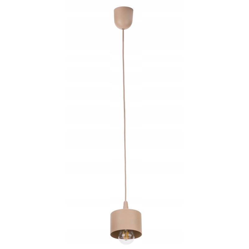 LAMPA WISZĄCA ZWIS PCV ŻYRANDOL SUFITOWY klosz kubek E27 KASZMIR beż ecru
