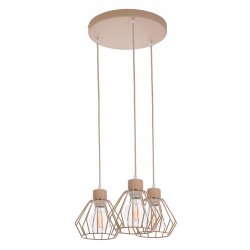 LAMPA WISZĄCA ZWIS ŻYRANDOL SUFITOWY klosz BRYLANT na E27 KASZMIR beż ecru