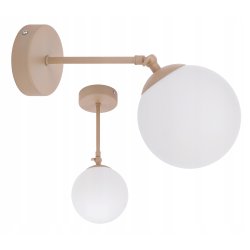 Lampa sufitowa KINKIET ścienny RUCH LOFT klosz SZKLANY KULA E27 KASZMIR beż