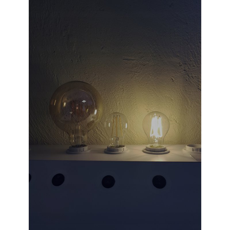 6x Żarówka LED filament E27 A60 6W biała NEUTRALNA CLEAR Zestaw LEDOWY
