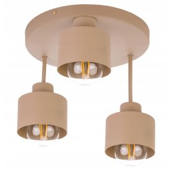 LAMPA WISZĄCA SUFITOWA PLAFON ŻYRANDOL stały KUBEK 3x E27 KASZMIR beż ecru