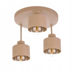 LAMPA WISZĄCA SUFITOWA PLAFON ŻYRANDOL stały KUBEK 3x E27 KASZMIR beż ecru